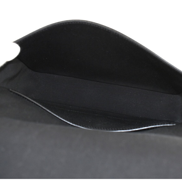 Celine Triomphe Flap Messenger Shoulder Bag Black Leather - Picture 8 of 9